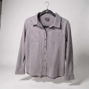 32 Degrees Heat Purple Long Sleeve Button Up Shirt Top Women's Size Medium